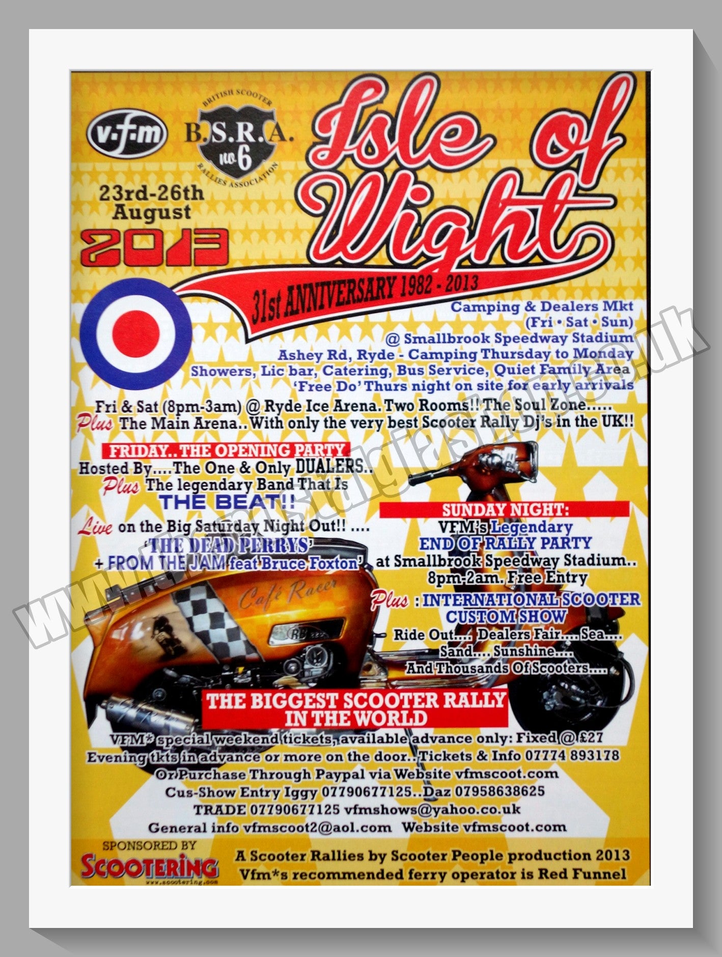 Isle Of Wight International Scooter Rally. 2013. Original Advert (ref AD60162)