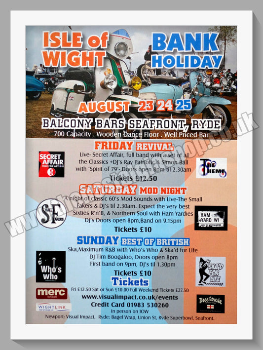 Isle Of Wight Scooter Rally. 2013. Original Advert (ref AD60166)