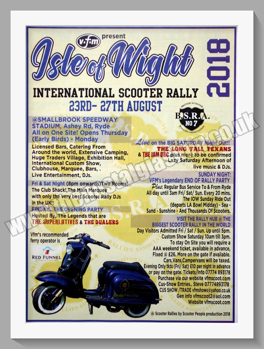 Isle Of Wight International Scooter Rally. 2018. Original Advert (ref AD60165)