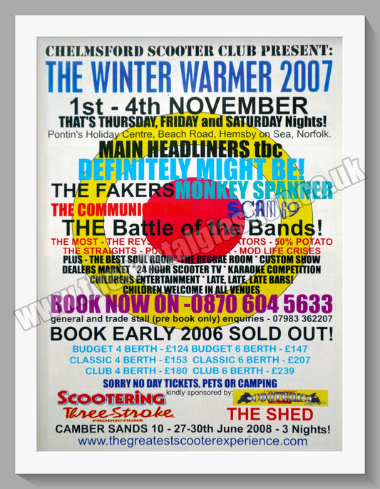 Winter Warmer Scooter Weekender 2007. Original Advert (ref AD60185)