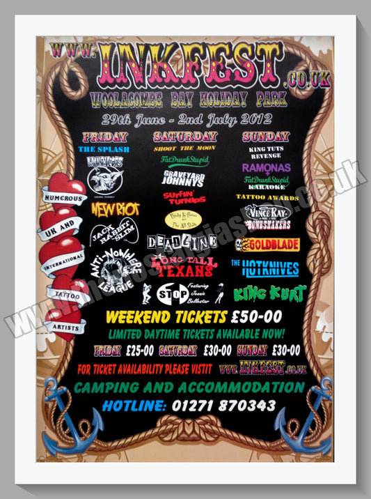 Inkfest Festival and Event. Woolacombe Bay. 2012. Original Advert (ref AD60320)