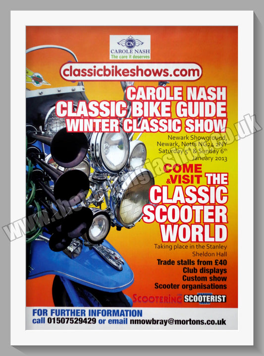 Carol Nash Bike and Scooter Show. 2013. Original Advert (ref AD60329)