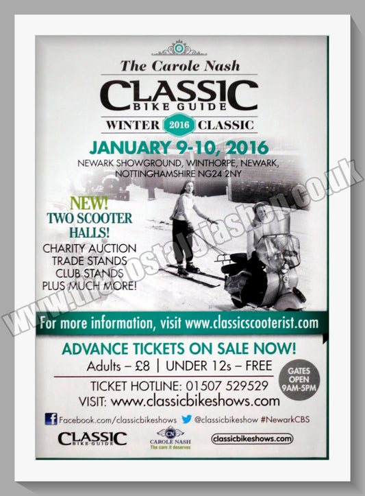 Carol Nash Bike and Scooter Winter Classic Show. 2016. Original Advert (ref AD60333)