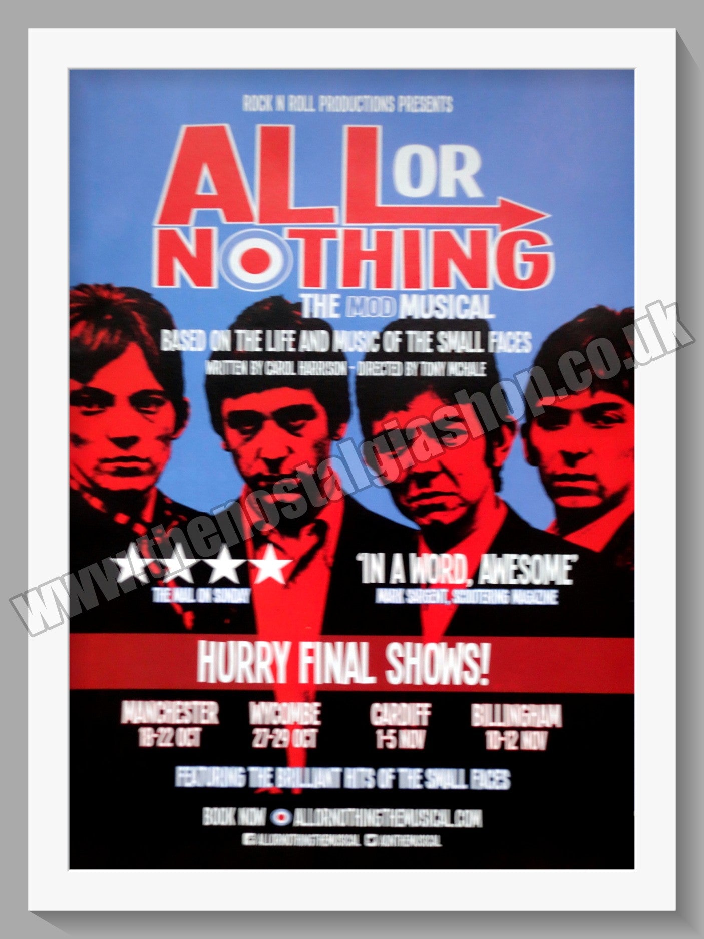 All Or Nothing. The Mod Musical 2016. Original Advert (ref AD60335)