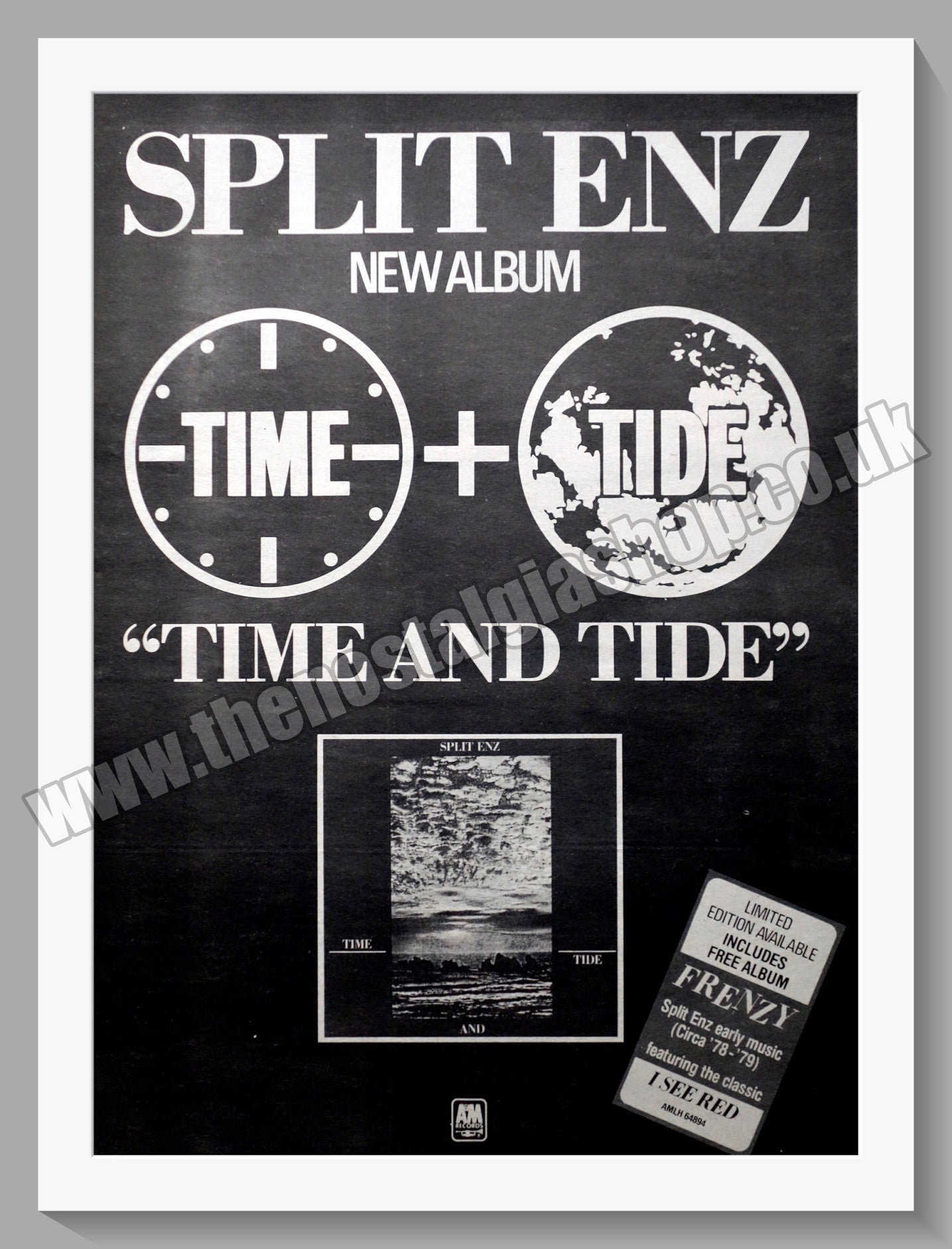 Split Enz Time And Tide. Original Advert 1982 (ref AD14881) The
