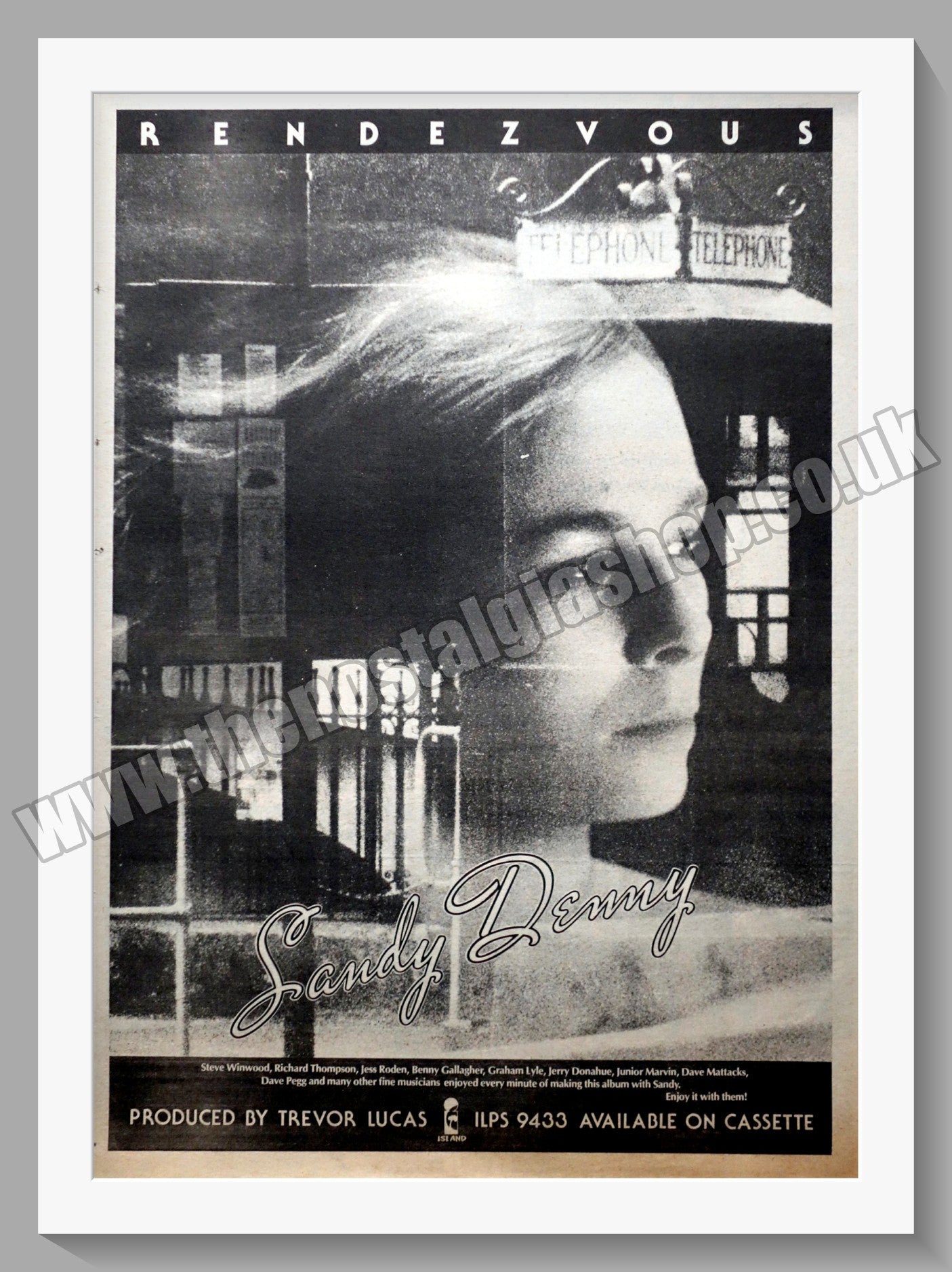 Sandy Denny Rendezvous.  Original Advert 1977 (ref AD14920)