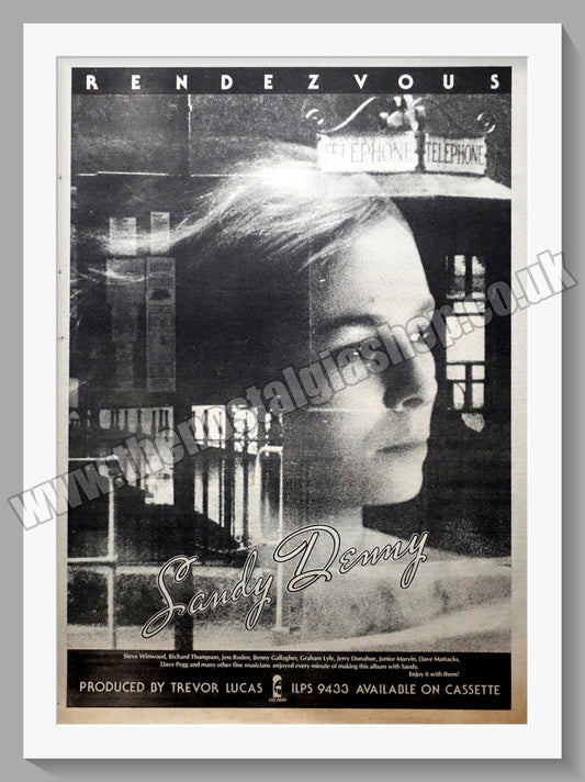 Sandy Denny Rendezvous.  Original Advert 1977 (ref AD14920)