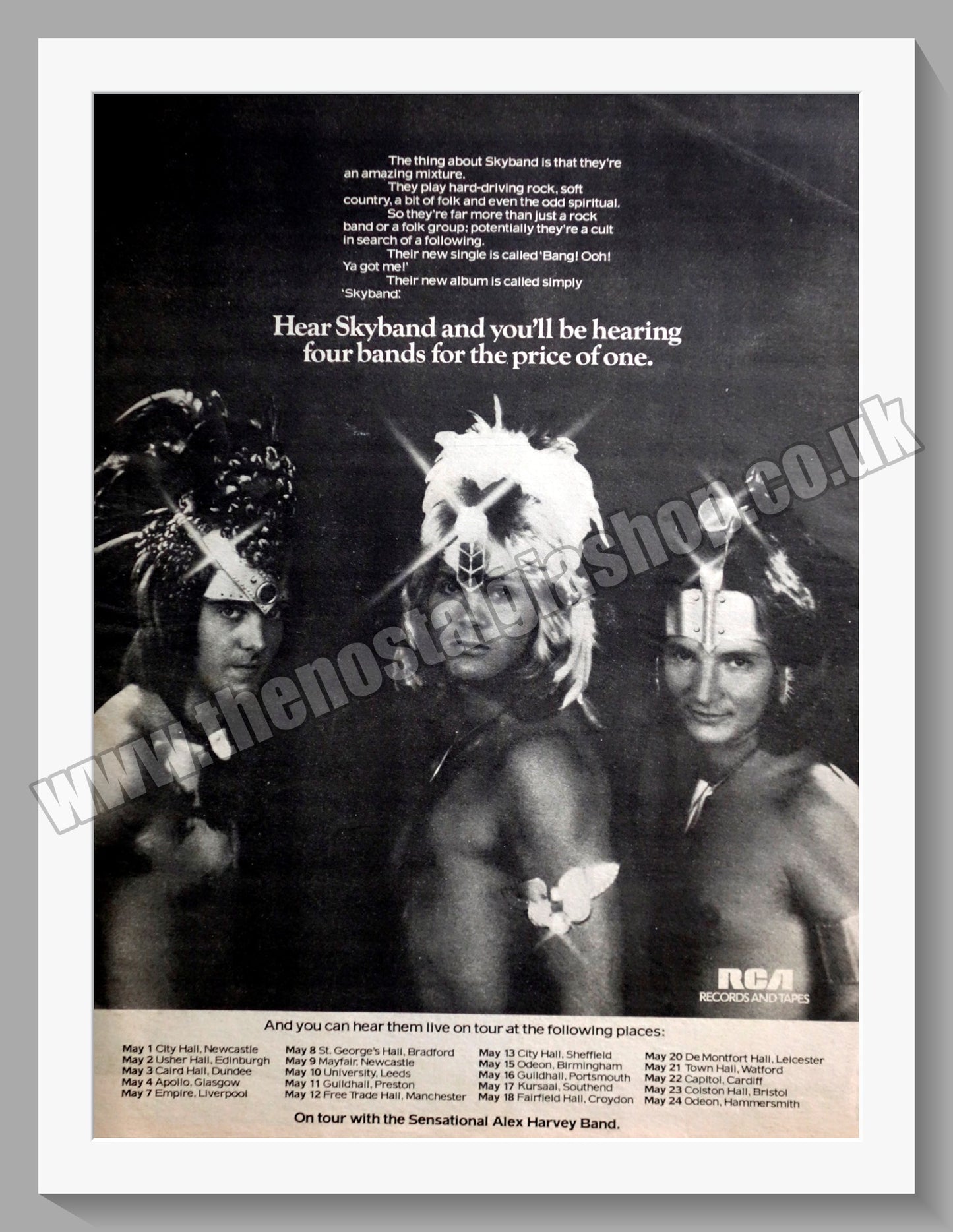 Skyband Tour Dates.  Original Advert 1975 (ref AD14943)