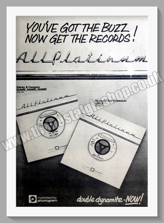 Shirley & Company Shame Shame Shame.  Original Advert 1975 (ref AD14949)