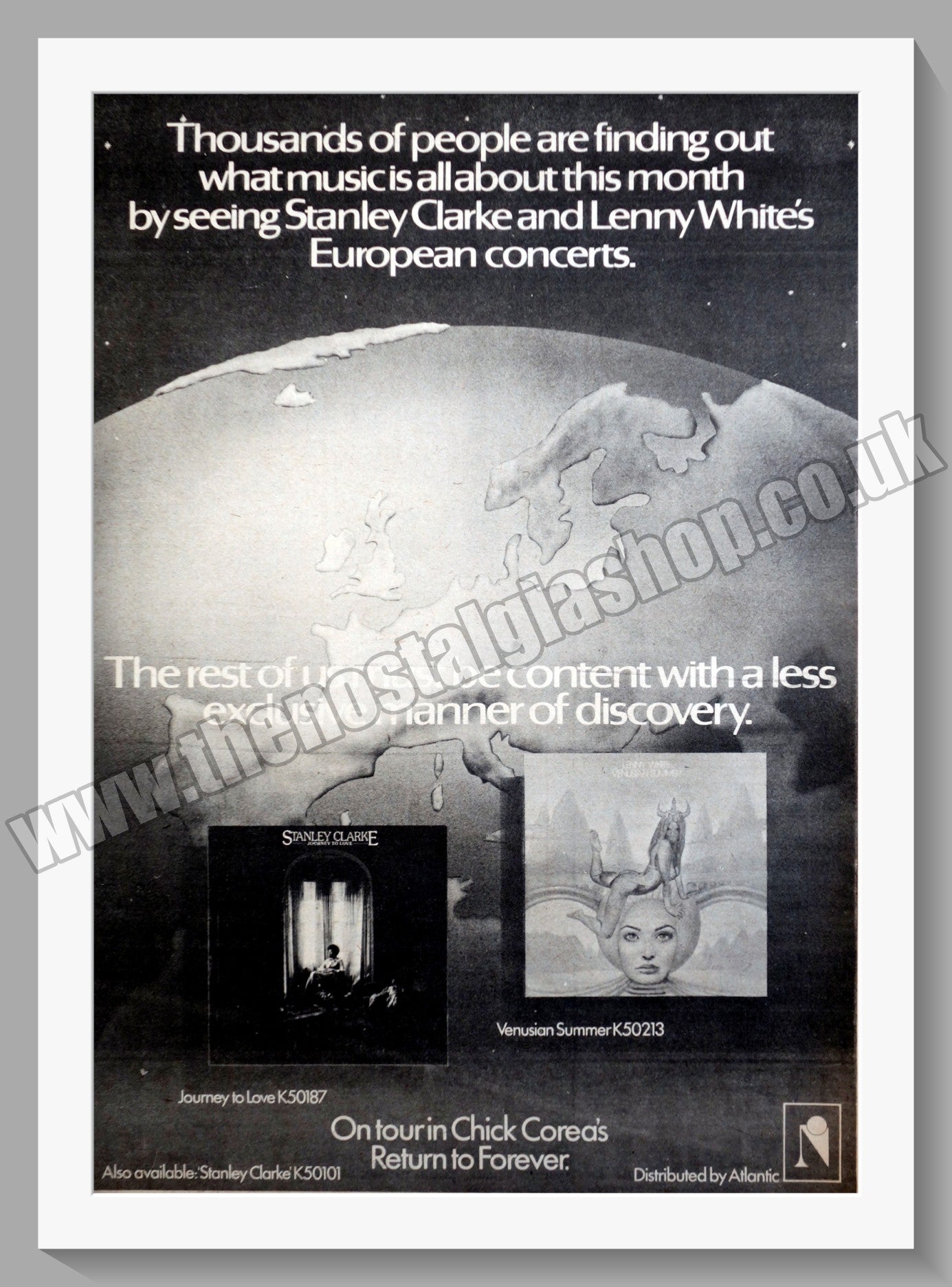 Stanley Clarke & Lenny White Concerts. Original Advert 1976 (ref AD14998)