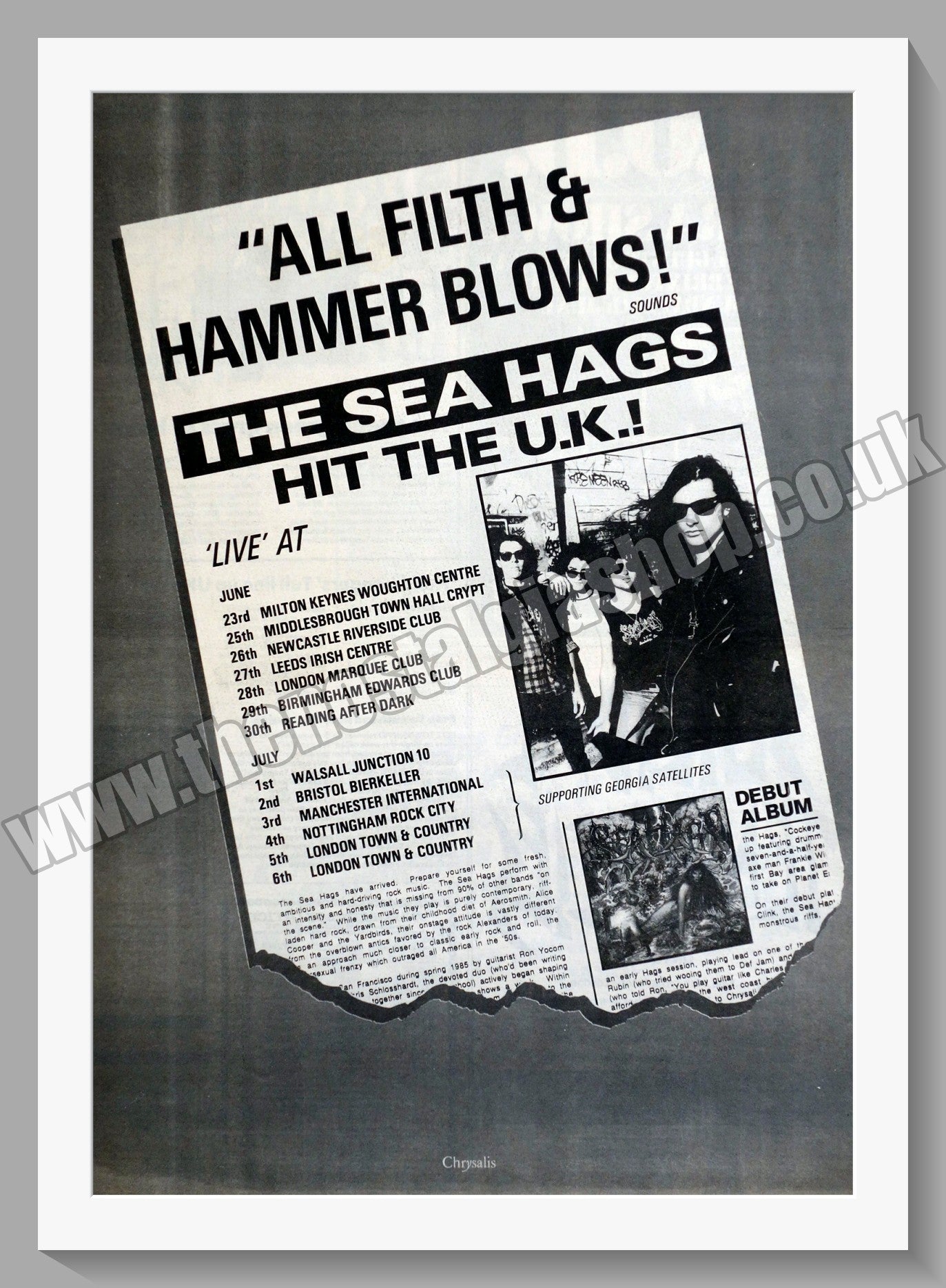 Sea Hags (The) Uk Tour. Original Advert 1989 (ref AD15016)