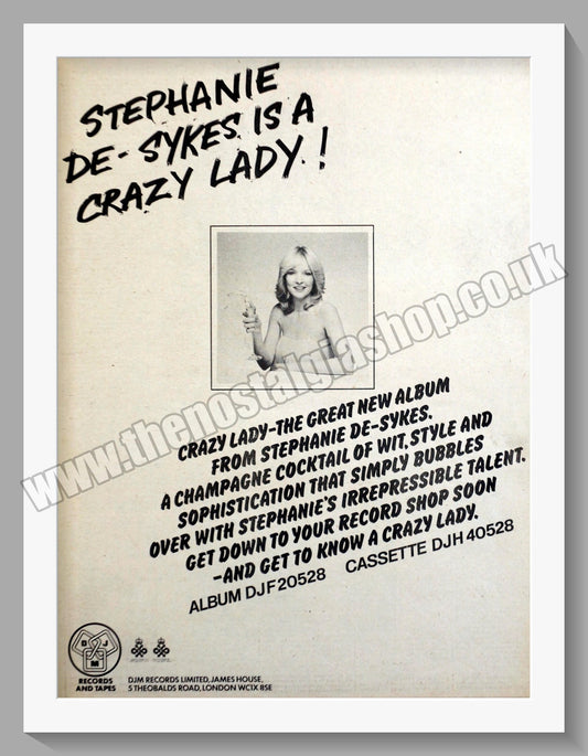 Stephanie De Sykes Crazy Lady. Original Advert 1978 (ref AD15017)