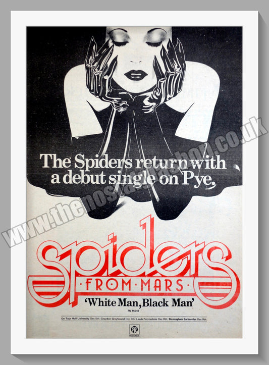 Spiders From Mars White Man, Black Man. Original Advert 1975 (ref AD15025)