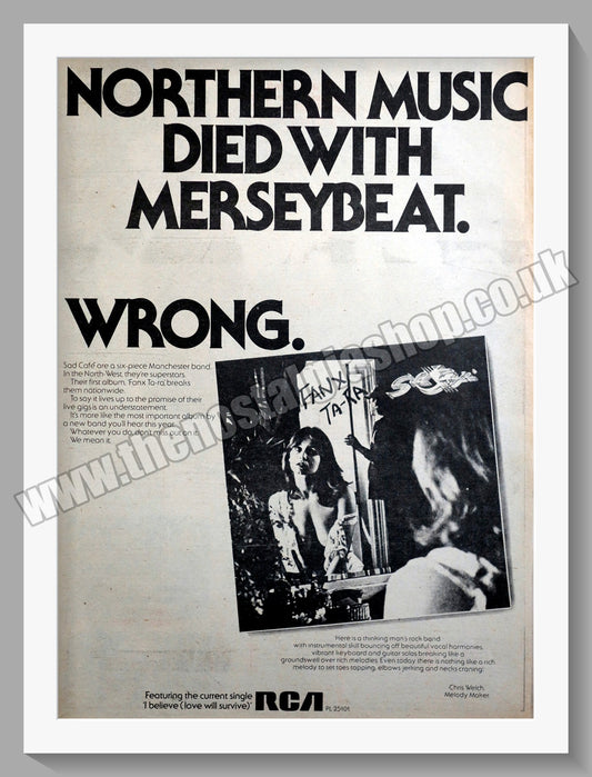 Sad Cafe Fanx Ta-Ra.1977 Large Original Advert (ref AD15066)