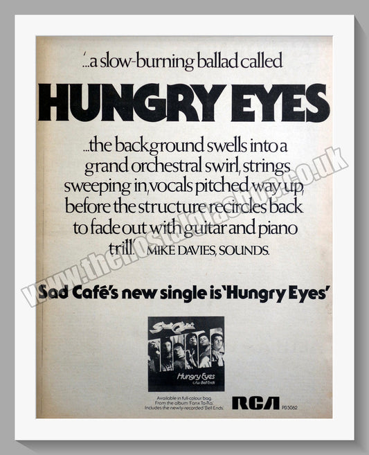 Sad Cafe Hungry Eyes.1978 Large Original Advert (ref AD15068)