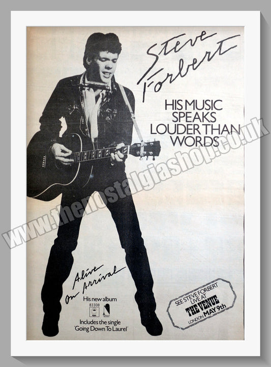 Steve Forbert Alive On Arrival. 1979 Large Original Advert (ref AD15079)