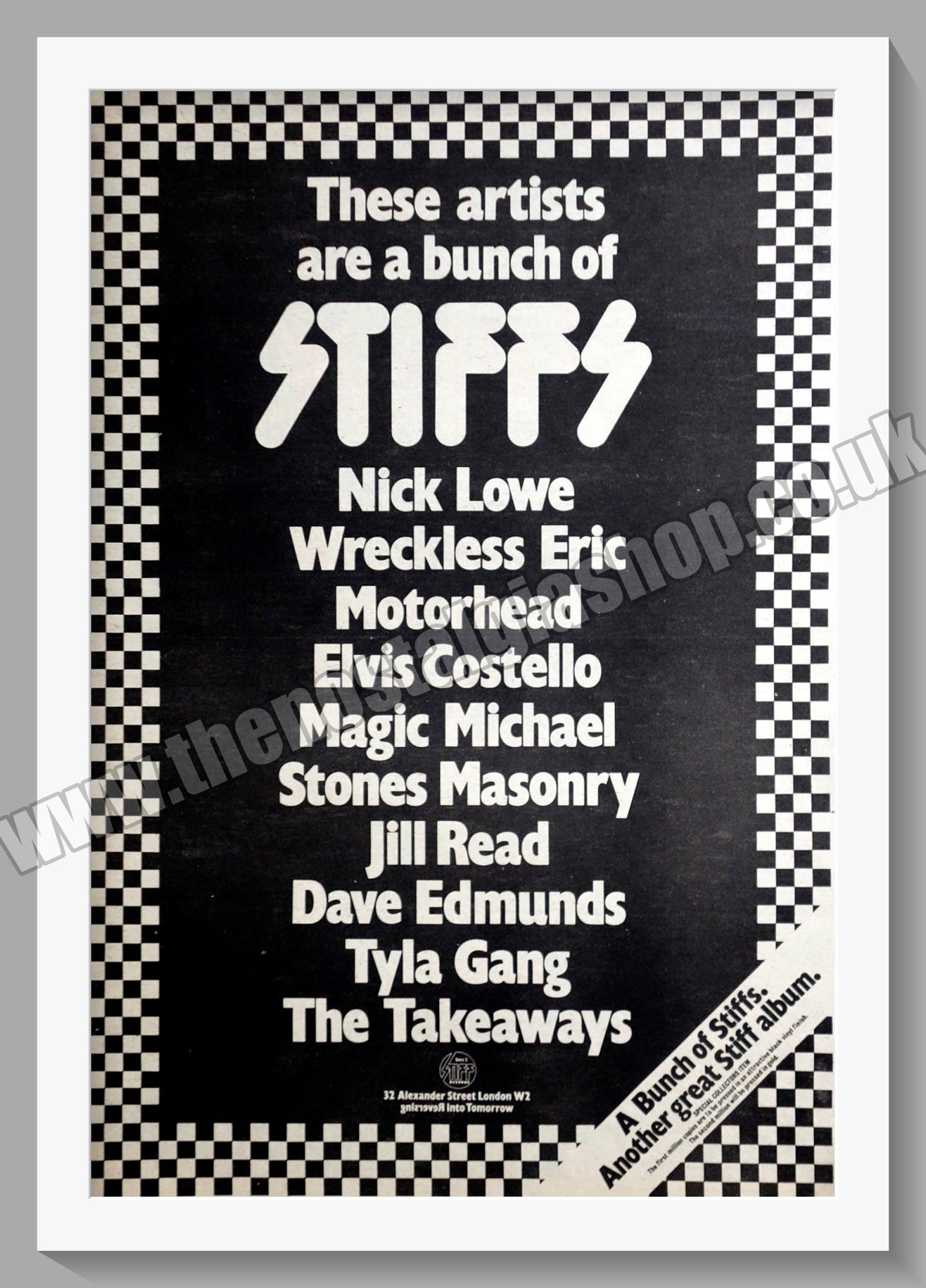 The Stiffs Stiffs A Bunch Of Stiffs. 1977 Large Original Advert (ref AD15099 ...