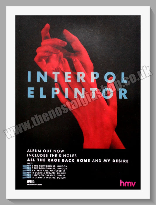 Interpol. Elpintor. UK Tour. Original Advert 2015 (ref AD60388)