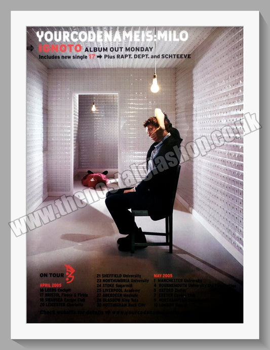 Your Code Name Is : Milo. Ignoto. 2005 Original Advert  (ref AD60405)