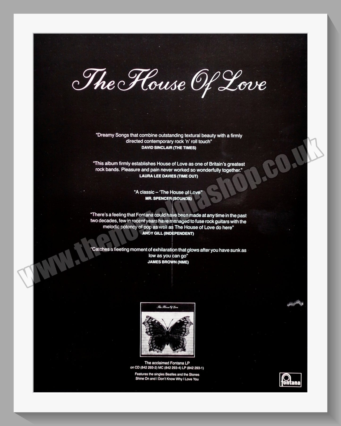House Of Love. Original Vintage Advert 1990 (ref AD60229)
