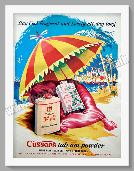 Cussons Talcum Powder Original Advert 1957 (ref AD300702)