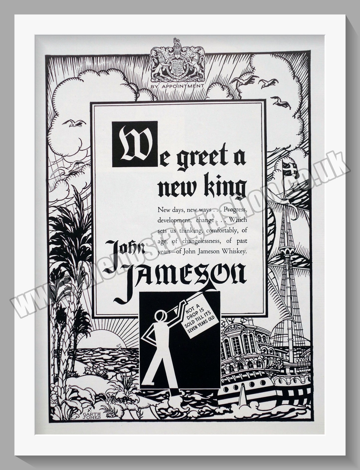 John Jameson Whisky greet a new King. Original Advert 1937 (ref AD300725)
