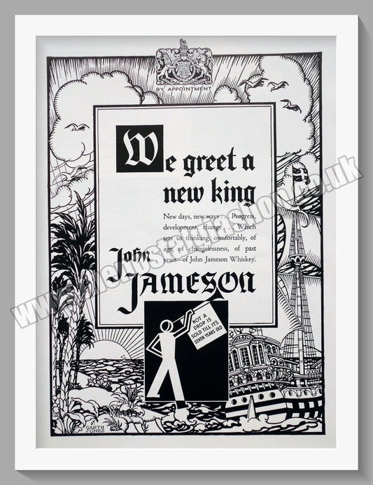 John Jameson Whisky greet a new King. Original Advert 1937 (ref AD300725)