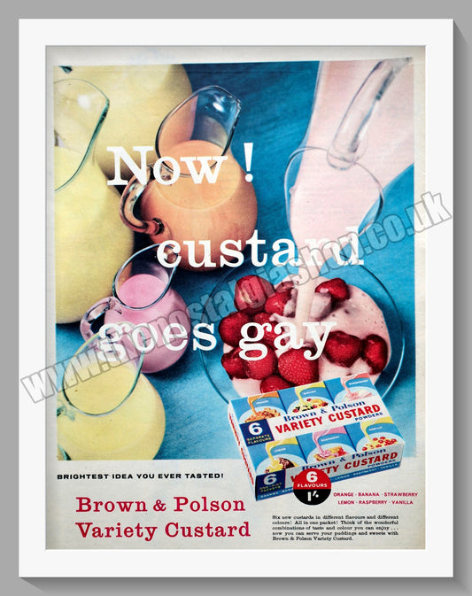 Brown & Polson Custard. Original Advert 1958 (ref AD300737)