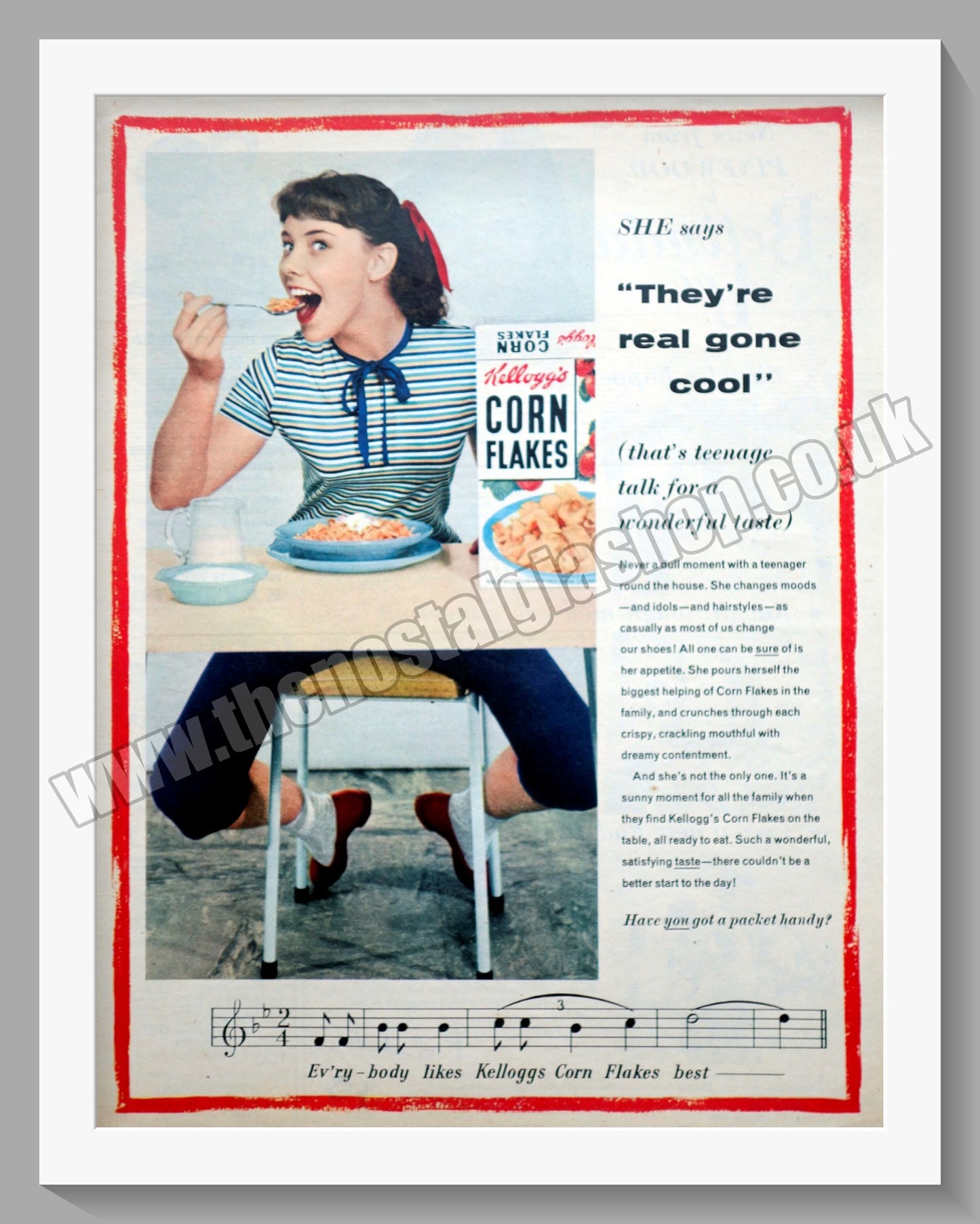 Kellogg's Corn Flakes. Original Advert 1957 (ref AD300740)