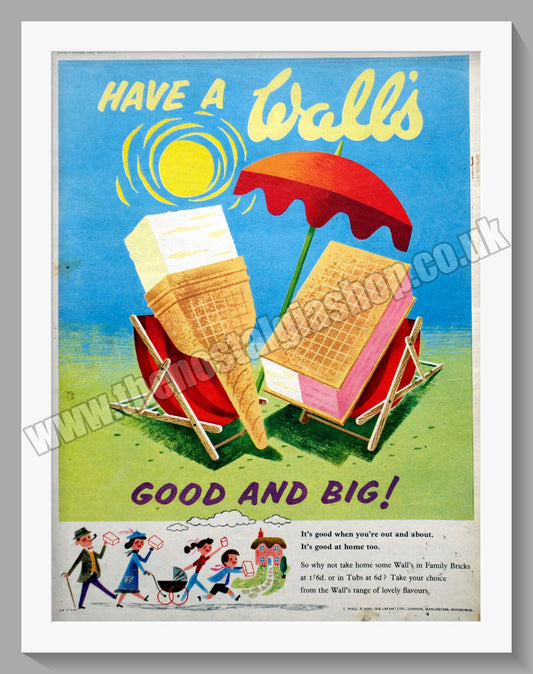Wall's Ice Cream. Original Advert 1955 (ref AD300742)