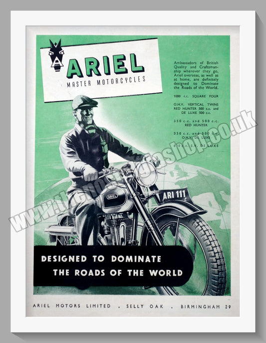Ariel Motorcycles. Original Advert 1948 (ref AD60457)
