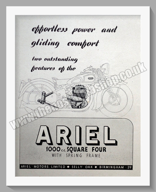 Ariel 1000cc Square Four Motorcycles. Original Advert 1944 (ref AD60478)