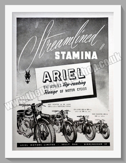Ariel Motorcycles. Original Advert 1948 (ref AD60491)