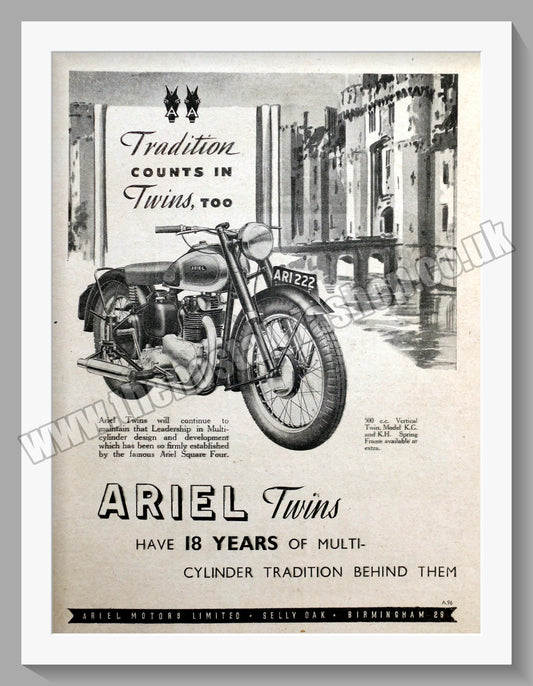 Ariel Motorcycles. Original Advert 1948 (ref AD60492)