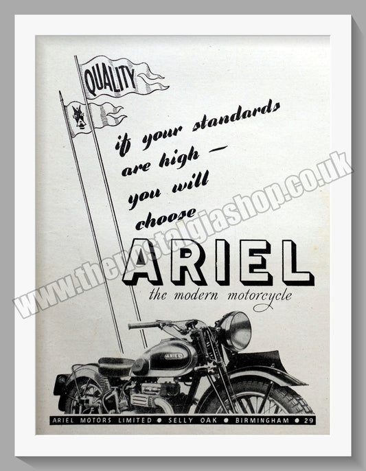 Ariel Motorcycles. Original Advert 1945 (ref AD60509)