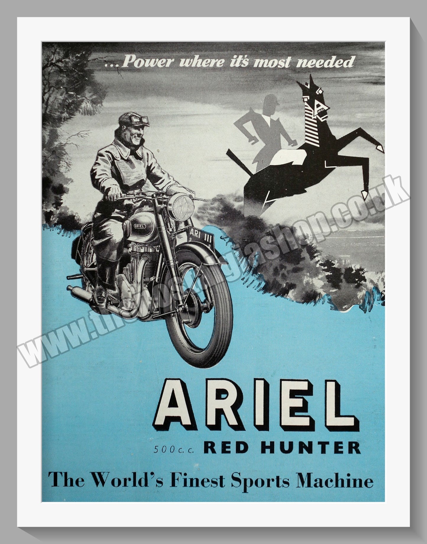 Ariel 500cc Red Hunter Motorcycles. Original Advert 1950 (ref AD60527)