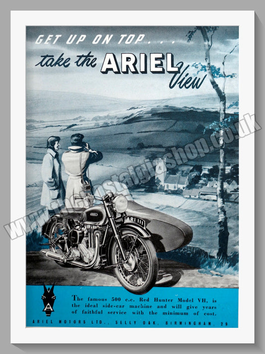 Ariel 500cc Red Hunter Motorcycles. Original Advert 1951 (ref AD60530)