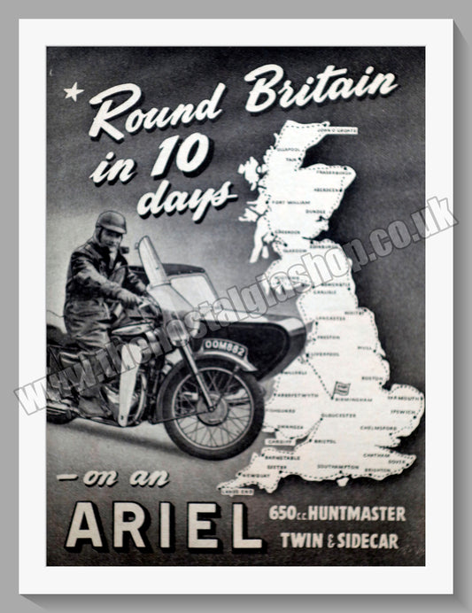 Ariel 650cc Huntmaster Motorcycles. Original Advert 1954 (ref AD60541)