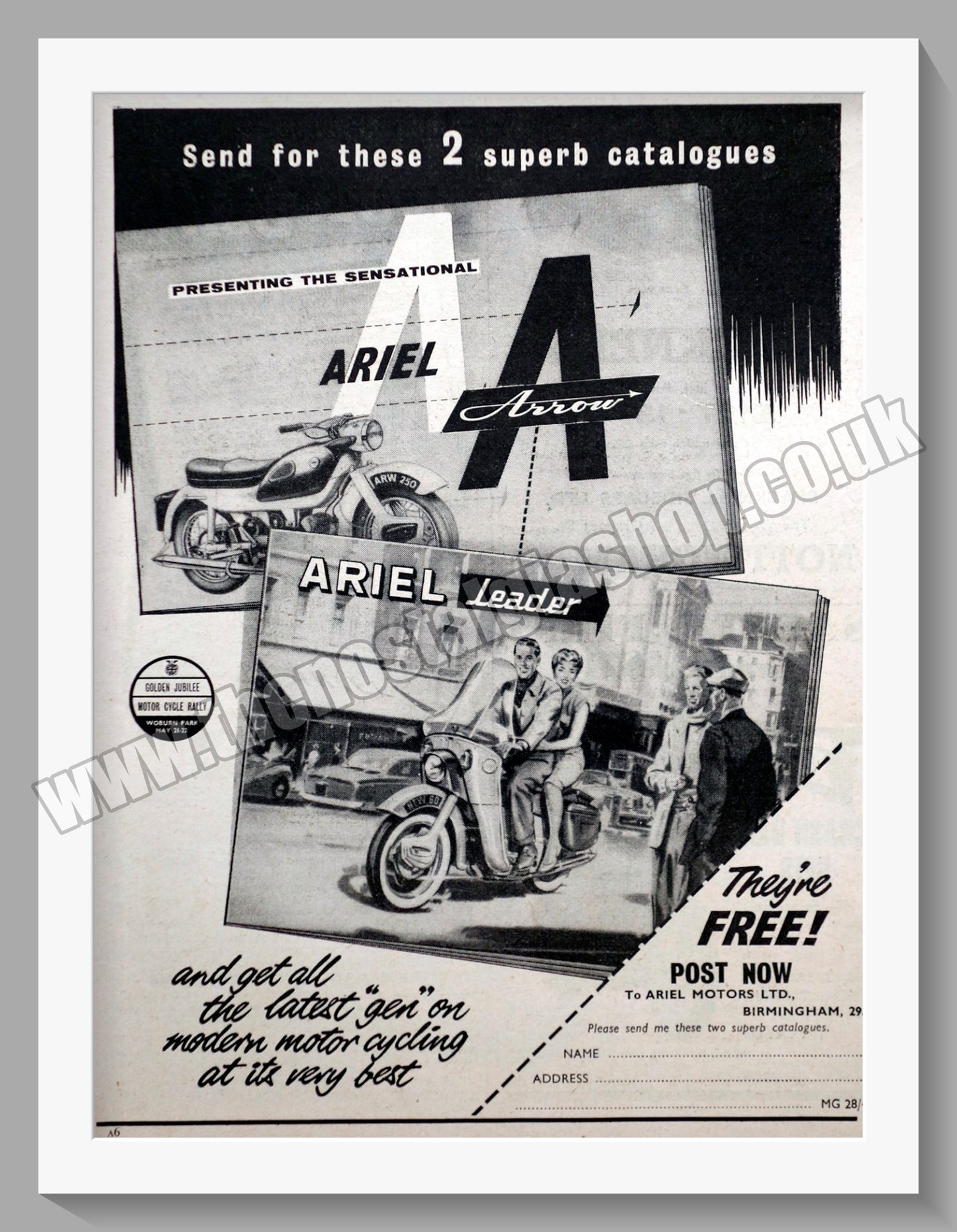 Ariel Leader Motorcycles. Original Advert 1960 (ref AD60547)