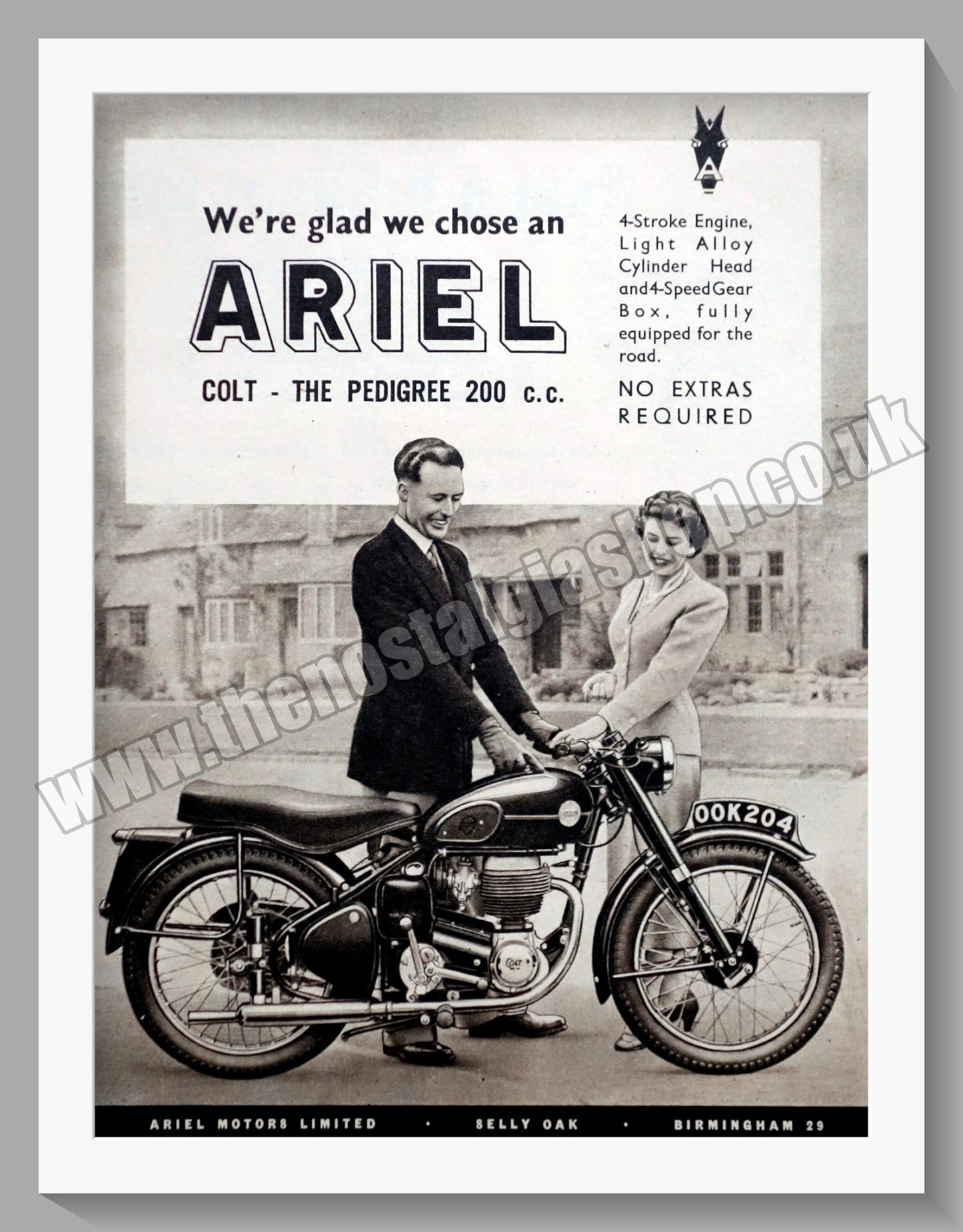 Ariel 200cc Colt Motorcycles. Original Advert 1956 (ref AD60549)