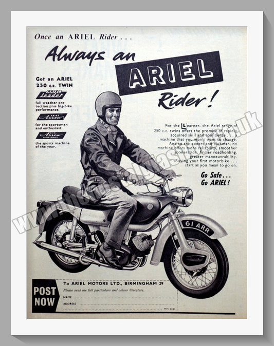 Ariel 250cc Twin Motorcycles. Original Advert 1961 (ref AD60551)