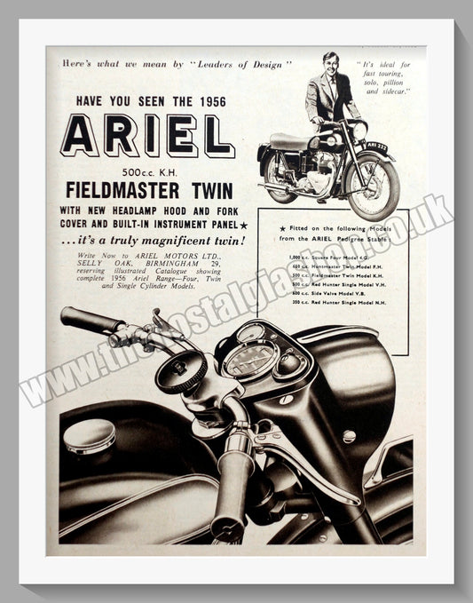 Ariel 500cc Fieldmaster Twin Motorcycles. Original Advert 1955 (ref AD60599)