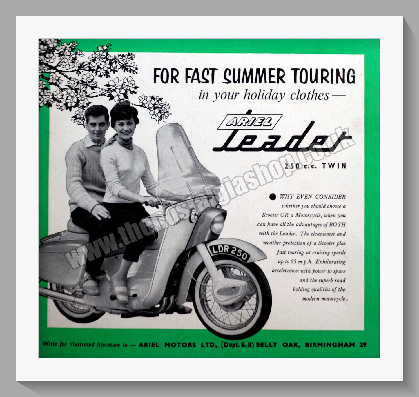Ariel Leader Motorcycles. Original Advert 1959 (ref AD60641)