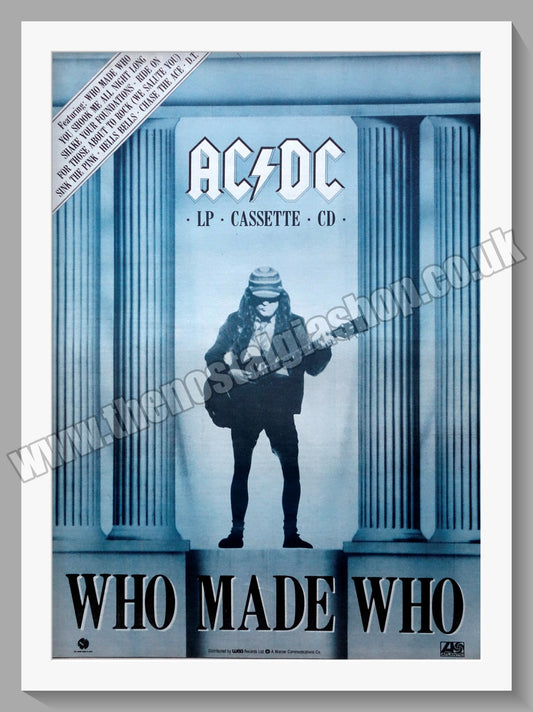 AC DC Who Made Who.1986 Large Original Advert (ref AD15121)