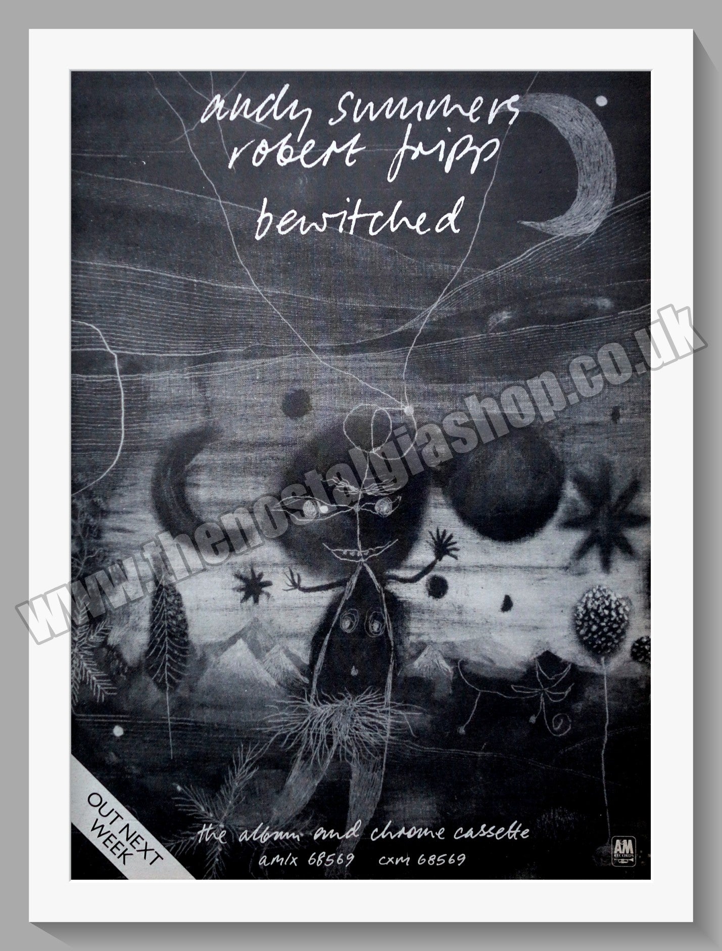 Andy Summers Robert Fripp Bewitched.1984 Large Original Advert (ref AD15125)