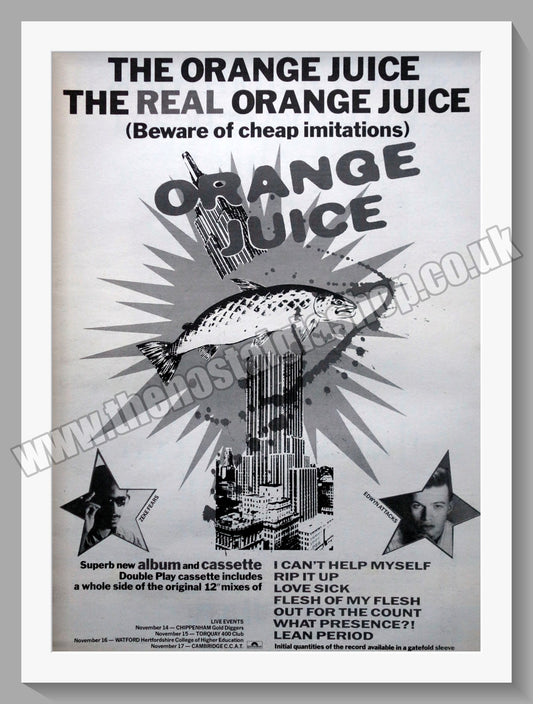 Orange Juice New Album 1984 Large Original Advert (ref AD15211)