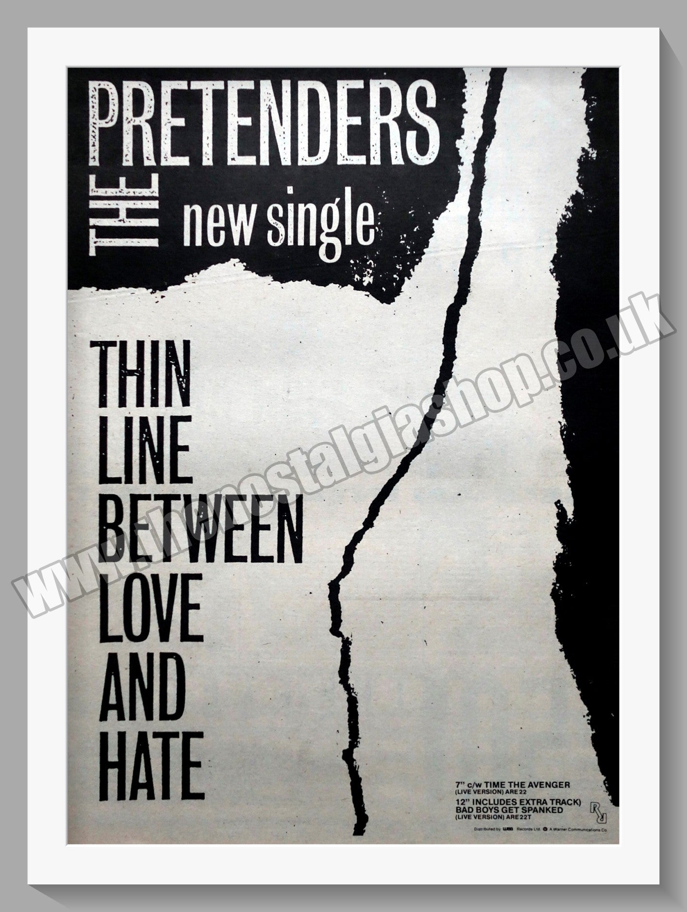 Pretenders (The) Thin Line Between Love And Hate. 1984 Large Original Advert (ref AD15218)
