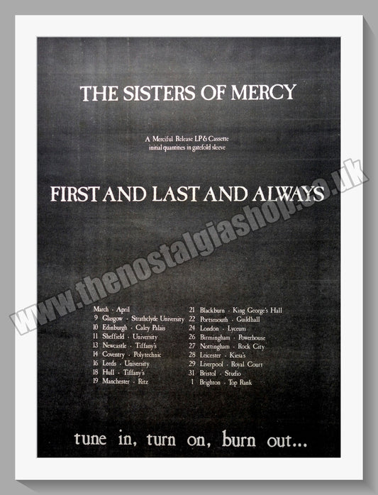 Sisters Of Mercy First And Last And Always. 1985 Original Advert (ref AD15268)