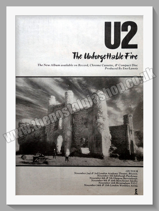 U2 The Unforgettable Fire. 1984 Large Original Advert (ref AD15314)