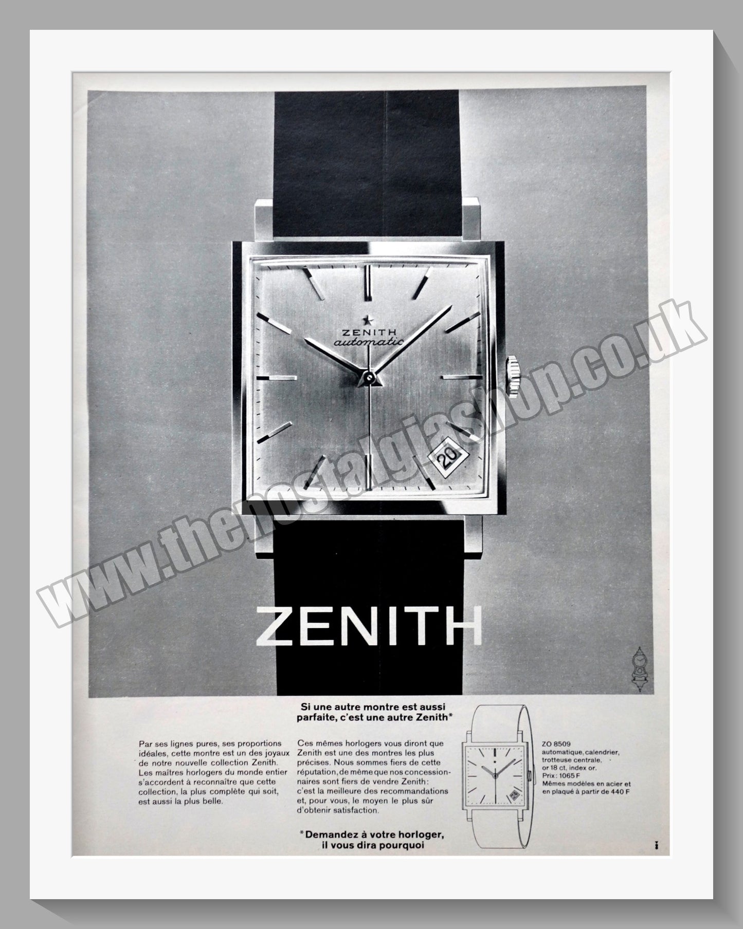 Zenith Watches.  Original French Advert 1963 (ref AD300757)